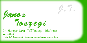 janos toszegi business card